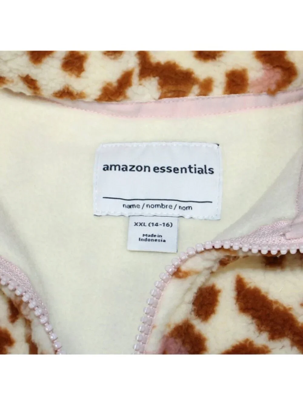 Girls Toddler Sherpa Fleece 1/4 Zip Jacket Sweater Size XXL Animal Print